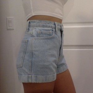 American Apparel High Waisted Jean Shorts